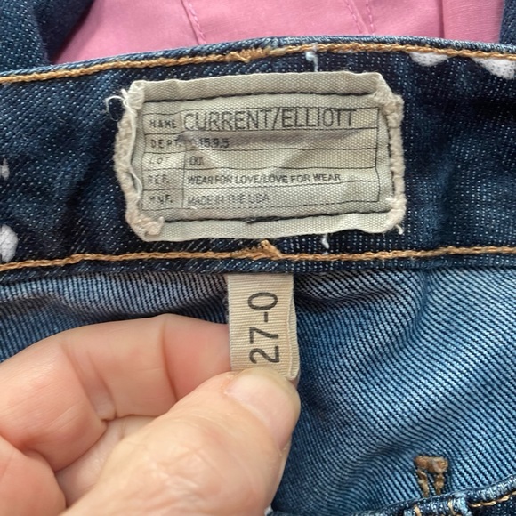 Current Elliot Dark Wash Blue Jeans Cropped Zipped Legging Jegging 27 low rise - Picture 2 of 7